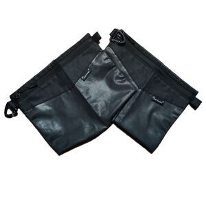 ROTKFST 2 Pack Black Zipper Storage Pouches Travel Organizer Bags with Clips